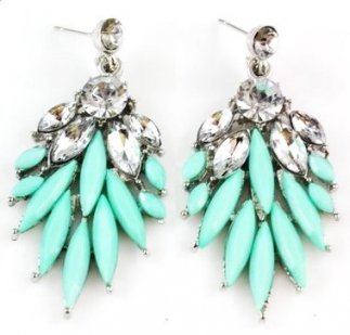 Turquoise Crystal Feathers