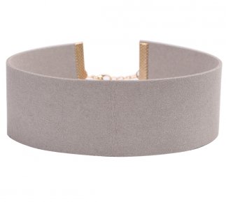 Grey Leather Choker