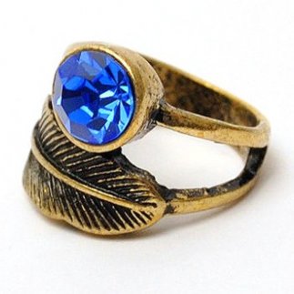 Blue Leaf Ring