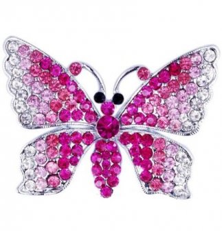 Pink Butterfly Brooch