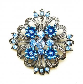 Blue Flower Brooch