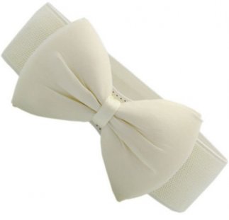 Cream Belt Bow