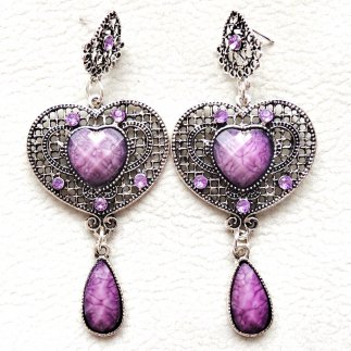 Purple Antique Hearts
