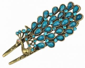 Blue Peacock Clip