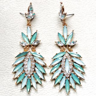 Turquoise Crystal Feathers