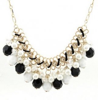 White Black Beads