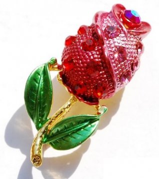 Pink Rose Brooch