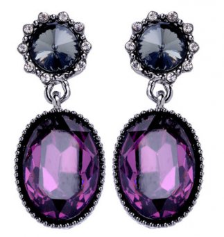 Crystal Oval Purple