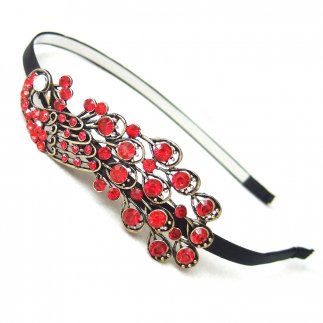 Red Peacock Headband