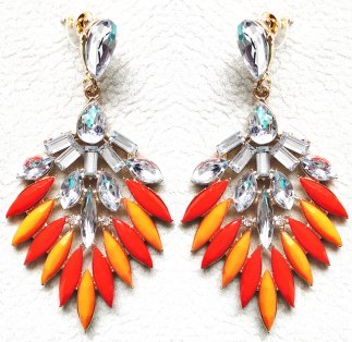 Orange Crystal Feathers