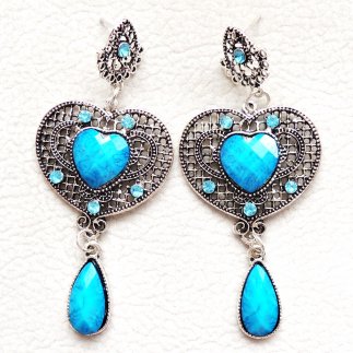 Turquoise Antique Hearts