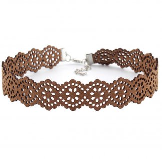 BrownLeather Choker