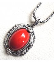 Red Antic Oval