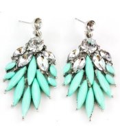 Turquoise Crystal Feathers