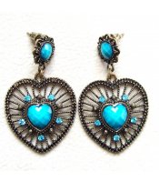 Turquoise Vintage Hearts