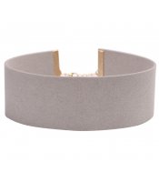 Grey Leather Choker