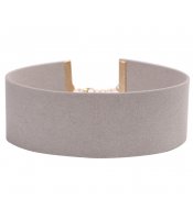 Grey Leather Choker