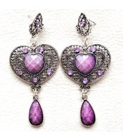 Purple Antique Hearts