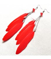 Red Long Feathers