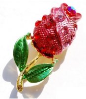 Pink Rose Brooch