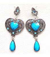 Turquoise Antique Hearts